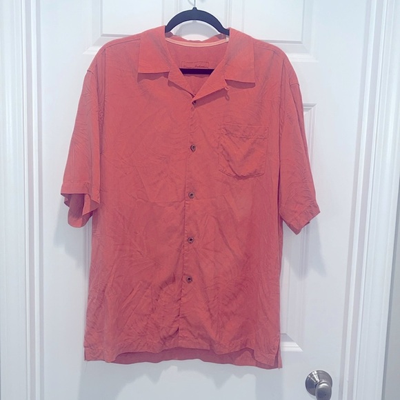 TOMMY BAHAMA Bedarra Gardens SS 100% Silk Shirt Santa Ana Men’s Size Medium - Picture 2 of 11